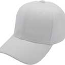 Top Level Baseball Cap Men Women - Classic Adjustable Plain Hat (One Size, White)