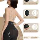 QIJ Shapewear for Women High-Waisted Tummy Control Shorts Shapewear, Butt Lifter, No Roll Body Shaper Panty Black (Black, XL)