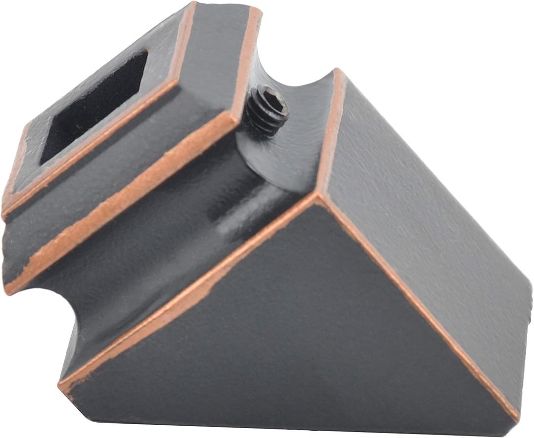Myard Pitch Angled Slant Shoes with Screw Furniture for 1/2 Inches Square Iron Stair Deck Balusters, 44 Inches 10-Pack (Satin Black + Oil-Rubbed Copper)