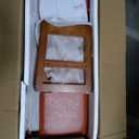Shoe Rack Bench with Leather Cushion,2 Tiers Shoe Bench with Flip-Top Storage,Wood Shoe Rackh for Entryway,HallwayOrange,39.3" (Orange Top and Walnut Frame)