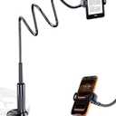 Gooseneck Kindle & Phone Holder for Bed: Flexible Long Arm Clamp Mount for Hands-Free Reading, Bedside Desk Headboard Stand, Compatible with iPhone 17 Pro Max Kindle Kobo & 4.7–8.6 Inch Devices