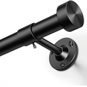 YaFex Heavy Duty Curtain Rods 32-150 Inch, 1 Inch Adjustable Black Curtain Rod for Windows, Extra Long Window Treatment Rods with Aluminium Finials, Easy Installation