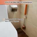 Electric Toilet Brush Rechargeable 360 Spinning Wall-Mounted Toilet Brush, Speed Adjustable, Flexible Silicone Brush Head, Easy for Daily Cleaning - OrangeRed