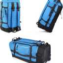 CONTAIL 86L Wheeled Duffel Bag, Soft Shell with Adjustable Web Handles, Carry On Size 29.5x14.2x12.6in, Foldable with Dual Wheels & Shoe Compartment,Blue