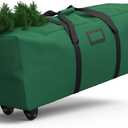 Rolling Christmas Tree Storage Bag 9 Ft Xmas Artificial Disassembled Trees, 600D Waterproof Oxford Fabric, Durable Wheels & Handles, Heavy Duty Storage Container
