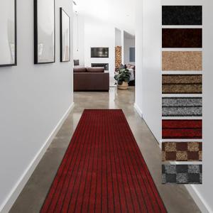 FREADEM Runner Rugs for Hallways, 2FT x 6FT Non Slip Kitchen Area Rug Entryway Runner Laundry Room Rug, 2-82 FT Indoor Outdoor Carpet Runners with Rubber Backing, Red Stripe
