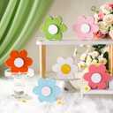 Wenqik 6 Pcs Spring Decor Wooden Flower Tiered Tray Decor Spring Daisy Centerpieces Colorful Rustic Farmhouse Daisy Tabletop Signs for Home Kitchen Easter Party Mantel Shelf Decoration