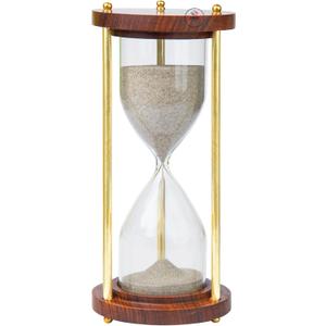 30 Minute Wooden Sand Timer| Natural Sand Color | 7.5x7.5x17cm | Sand Timer, Tea Making Home & Kitchen Office Table | Sand Timer for Kids | Hourglass for Gifts (Pack of 1).