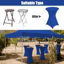 meioro Cocktail Table Covers Royal Blue, 24x43 Inch Highboy Spandex Fitted Tablecloth for Round Tables, Stretch Square Corners High Top Cocktail Table Cover for Party Bar Wedding Birthday Banquet