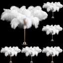 Berlune 150 Pcs Large Ostrich Feathers Bulk 12-14 Inch (30-35 Cm) Natural Ostrich Feathers Plumes for DIY Crafts Wedding Party Centerpieces Party Christmas Decorations(White)