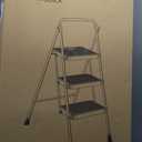 KINGRACK Folding 4 Step Ladder, Portable Ladder for Multi-Purpose, Home, Kitchen, Heavy Sturdy Steel Step Stool with Anti-Slip Wide Pedals, Handrail, Safe-Lock Design, Pass 500lbs Load Testing, Black