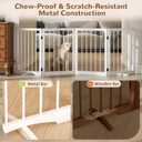 Free Standing Dog Gate Indoor, Foldable Dog Gate for Doorways Stairs Hallways,4-Panel Freestanding Pet Gate with Support Feet for Stability, Folding Puppy Gate Easy to Move, Doggy Gate 72"x24", 4-Panel, 24"Tall