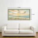 Beach Framed Wooden Wall Art: Large Coastal Picture Sunset Ocean Wave Painting Modern Sea Seaside Prints Seasacape Artwork for Living Room Bedroom Home Office