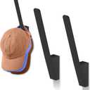 3 Pack Hat Racks for Baseball Caps - Metal Hat Holder for Wall, Hat Storage Organizer for Ball Caps, Heavy Duty Hat Hangers Strong Adhesive/Wall Drilled for Closet, Bedroom, Door, Home (Black)