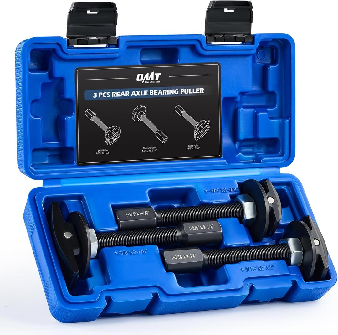 Orion Motor Tech Rear Axle Bearing Puller Tool Set, Rear Axle Bearing Remover Set, Rear Axle Bearing Removal Tool Kit with 3 Sizes 1-1/4 to 1-7/8, 1-5/16 to 2-3/8, & 1-3/8 to 2-7/8