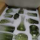 Glass Bud Vase Set of 60 - Small Vases for Flowers in Bulk - Assorted Vintage Crystal Vases for Flowers, Table Centerpieces (Green, 60 Pcs)