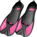 Short Swim Fins, Adult Kids Snorkel Fins for Lap Swimming Diving Snorkeling Travel Size with Mesh Bag