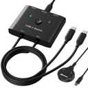 USB C Switch,Bi-Directional USB C Switcher 2 Computers,MLEEDA USB Type C KVM Switch 8K@60Hz 4K@120Hz Video/10Gbps Data Transfer/100W Charging, Compatible with Thunderbolt Device, 2 USB-C Cables Included