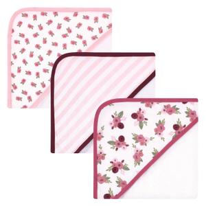 Hudson Baby Unisex Baby Cotton Rich Hooded Towels, Warm Floral, One Size