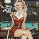 3 x Pin Up Girl Metal Sign Vintage Retro Wall Art for Man Cave Garage 1950s Classic Bar Decor Billiard Pool Room Pub Lounge Club Tin Plaque 8x12inch