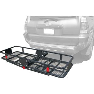 MaxxHaul 70103 500 lb. Capacity Steel Hitch Mount Folding Cargo Carrier Mesh Basket Fits 2 inch Hitch Receiver 60 x 21 x 6.5 in For Car SUV Pickup Truck Van Camping Traveling