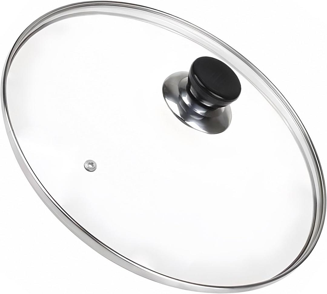 10 Inch Pan Lid, 10 Inch Frying Pan Lids, Tempered Glass Cast Iron Lid for Skillets, Fry Pan, Wok Pot 