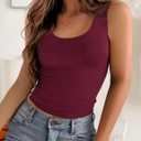 Zeagoo Women's Double Lined Square Neck Tank Top Sleeveless Basic Crop Tops Trendy Going Out Tops