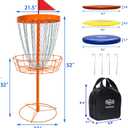 Disc Golf Basket - Portable Disc Golf Target with Heavy Duty 24-Chains Come with 6pcs Disc Golf Discs and Carry Bag, Ground Stake -Suitable for Players of All Levels