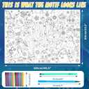 3 x HOWAF Ramadan Mubarak Coloring Poster with 24 (12 Colors) Paint Pens, Eid Mubarak Coloring Poster Banner for Eid Party Decoration Supplies, Ramadan Kareem Party Decor Table Cover Banner