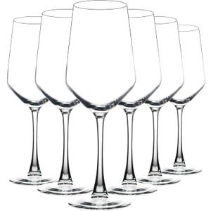 YANGNAY Glasses Set of 6, 13 Oz Red or White Glass with Stem, Perfect for Home, Restaurant, Dishwasher Safe (Clear)