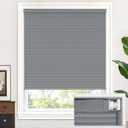 LazBlinds Cordless Cellular Shades, No Tools No Drill Blackout Honeycomb Shades Pleated Blinds for Windows, 34'' W x 48'' H, Dark Grey
