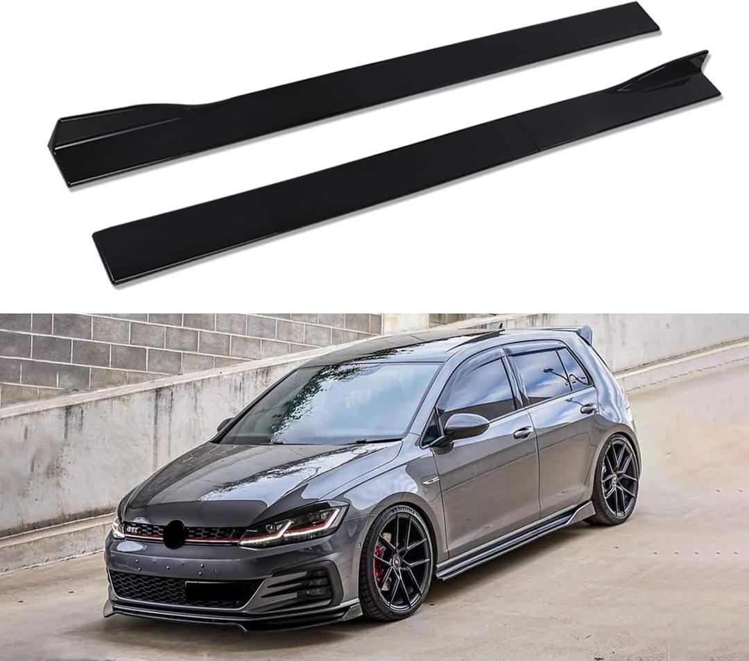 86.6" Universal Car Side Skirt 220CM Extension Rocker Panel Body Kit Lip Splitters,Black