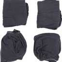 RV Dinette Cushion Covers, Stretchy Polyester Slipcovers for 39-50in Length with Elastic Band Design, for RV Furniture Sofa Seat Protection (Dark Gray)