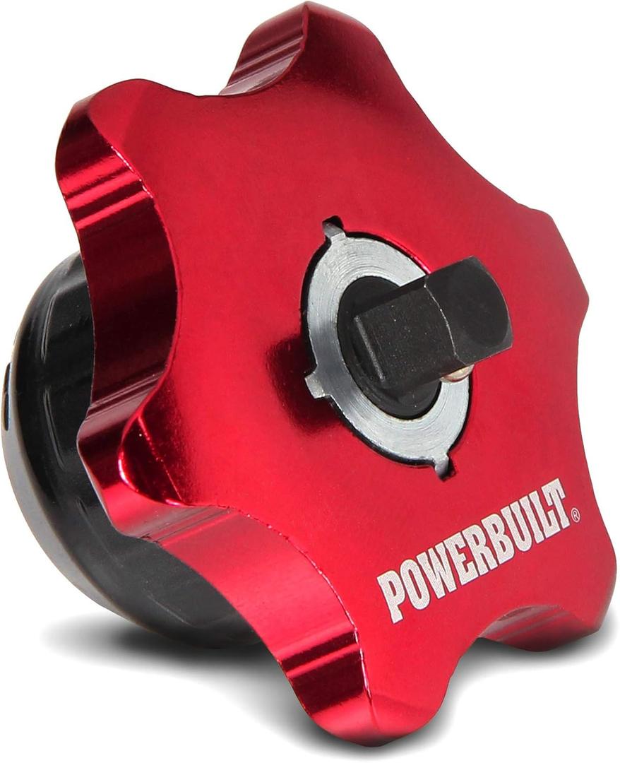 Powerbuilt 1/4-Inch Drive Finger Ratchet, Dual-Sided for 1/4-Inch Sockets and Hex Bits, 36-Tooth Reversible Mechanism, Compact and Lightweight with Red Anodized Finish - 941248