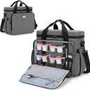 CURMIO Coffee Maker Travel Bag Compatible with Keurig K-Mini or K-Mini Plus, Single Serve Coffee Brewer Carrying Case with Multiple Pockets for K-Cup Pods, Travel Mugs, Gray (Bag Only, Patent Design)