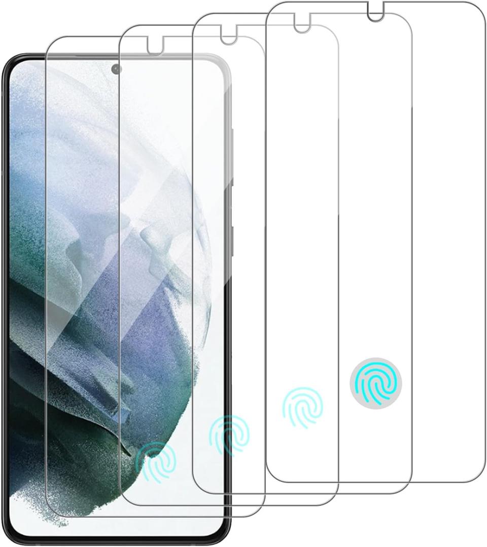 4 Pack Glass Screen Protector Compatible for Samsung Galaxy S21 Plus 5G / S21+ / SM-g996u [9H Hardness]-HD Screen Tempered Glass, Scratch Resistant,Easy Install [Case Friendly]