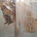 Framed Neutral Abstract Horse 2 Piece Wall Art for living room, 24x36 Inch, 24" W x 36" H x 2Pcs