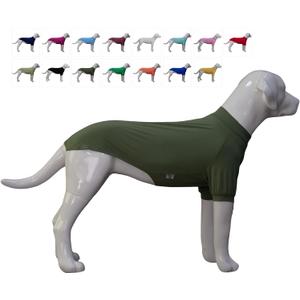 LoveLongLong Spring Summer Cooling Dog T-Shirt with UV Protection and Moisture-Wicking Fabric Blank Color Army Green S