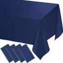 WNINK 4 Pack Navy Blue Tablecloths Dark Blue Rectangle Disposable Plastic Table Cloths 54" x 108" for Birthday, Retirement, Bridal Shower, Wedding, BBQ, Picnic Parties