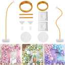 Chamvis Balloon Arch Stand, Ajustable Balloon Arch Kit Wedding Arch Frame Flower Arch Stand Half Curve Arch Backdrop Balloon Stand (Gold)