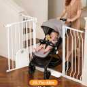 30"- 48" Extra Wide Baby Gate with Cat Door, [30.5" Tall] [No-Drill Pressure Mount] [Includes 2 Extensions] Pet & Toddler Safety Gate for Kitchens, Stairs, and Doorways