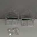 2PCS Window Bird Feeder with 4 Extra Strong Suction Cups, Clear Birdfeeders Bird House for Outdoors Window Viewing Outside, Removable Tray Birdhouse