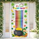 St. Patrick's Day Bulletin Board Decorations 3D Irish Door Decorations 3D Rainbow Lucky Shamrock Clover Paper Cutouts with Rainbow Papers for Green Irish March Holiday Classroom Home Door Wall Decor