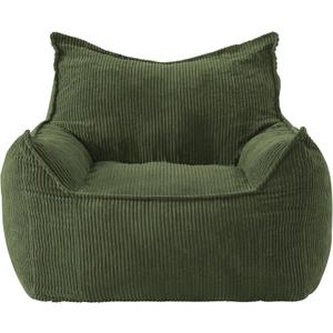 EBENCHICO Giant Bean Bag Chair Sofa for Adults Teens, Comfy Corduroy Large Bean Bag Chairs with Armrests for Bedroom Living Room, Adult BeanBag Lazy Sofa Couch Chairs with Filler Included (Green)