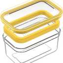 UNIVIVO Plastic Butter Cutter Slicer, Large Airtight Butter Dish Container with Lid for Fridge, Easy to Cut & Store