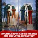 8 Pcs Christmas Wreath Bow Farmhouse Stripe Velvet Bows Ribbon Ornaments for Christmas Tree Topper Front Door Home Decor Winter Party Indoor Outdoor Decoration(Retro)