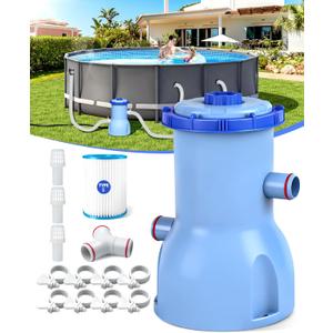 LuxBlue 2026 Improved 530 GPH Small Pool Filter Pump | ETL Certified Cartridge Filter Pump for Above Ground Pools | Water Circulation System- Quickly Remove Debris, Enhance Crystal-Clear Pool Water