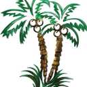 CroBlissful Palm Tree Metal Wall Decor Tropical Beach Wall Art Beach Outdoor Decor Tropical Metal Contemporary Coastal Tree Sculptures for Indoor or Outdoor