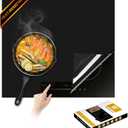 Extra Large Induction Cooktop Protector Cover Mat (Magnetic) | 300C (572F) Heat-Resistant | Power Boost Compatible | Range Covers for Electric Stove (Pure Black, 20.4x30.7 In)