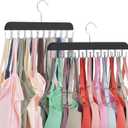 Kalimdor Bra Hangers for Closet Organizer 2 Pack, Tank Top Hanger 20 Hooks Capacity Foldable Wood Space Saving Hanger Closet Organizers and Storage for Dorm & Apartment for Tank Top, Bra, Scarf (2)
